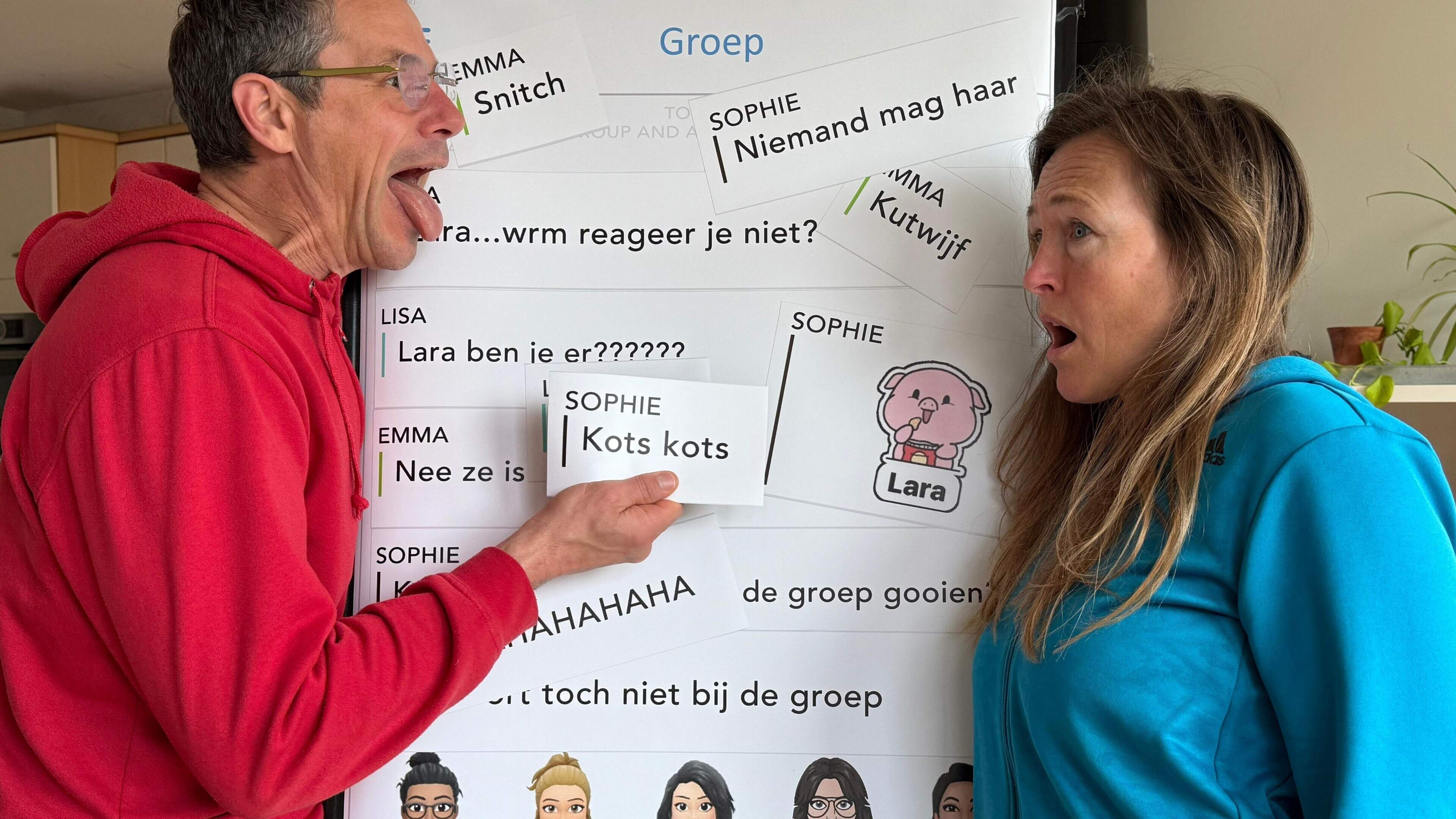 Arming children against online dangers: Pepijn and Greta inform parents through theater: ‘We hear intense things, death threats or photos of weapons’