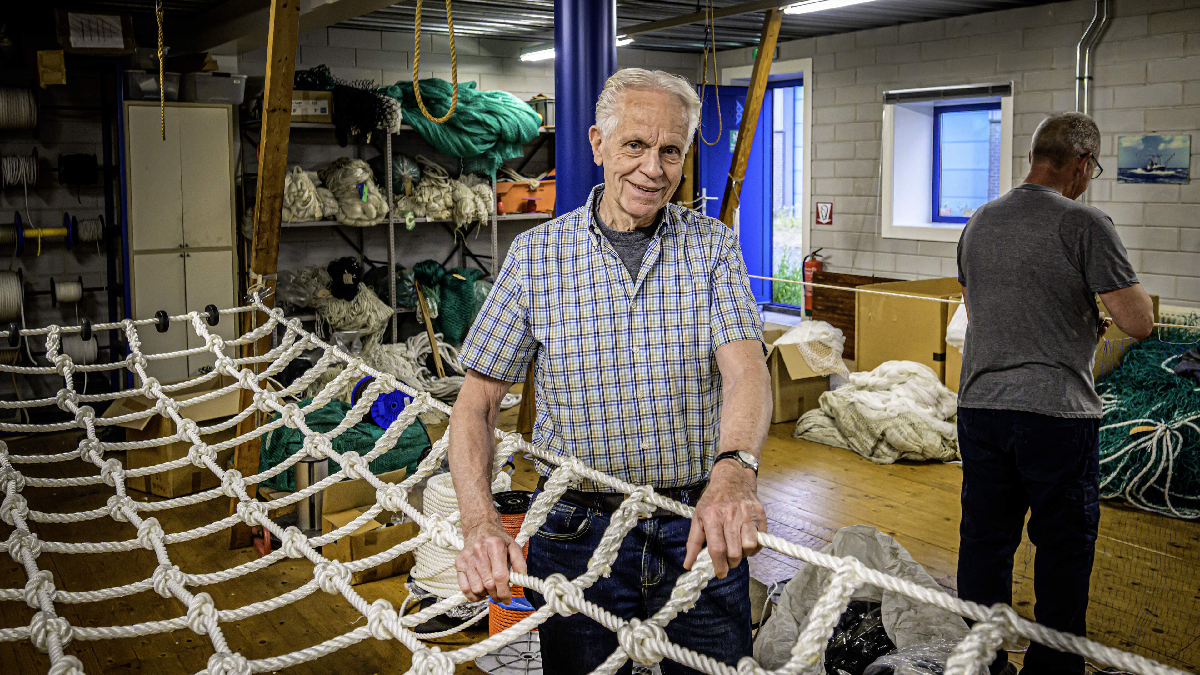 Ton is still in his net-making workshop at seven: ‘This has been my thing my whole life’