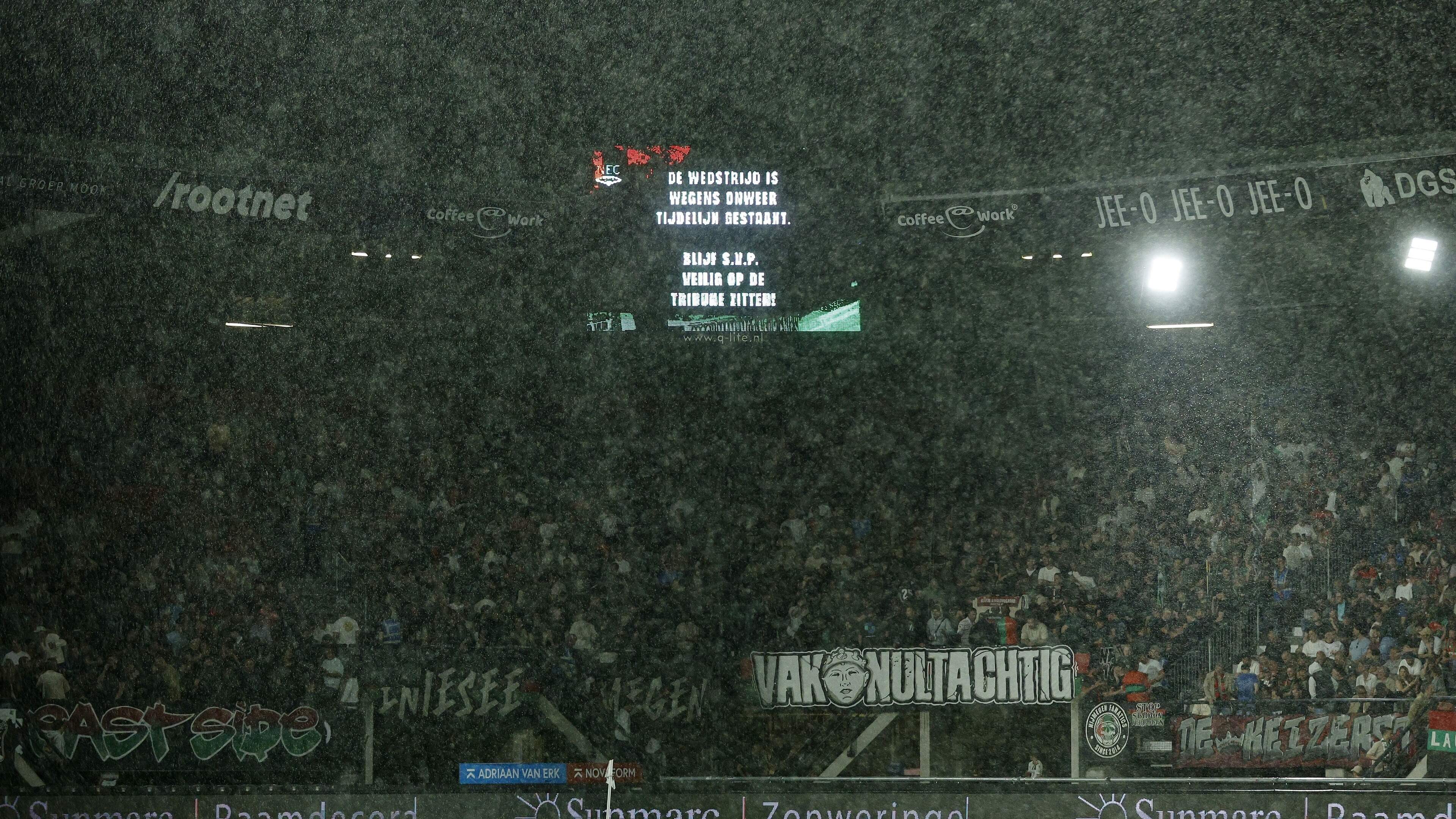 NEC vs Telstar match temporarily suspended due to thunderstorms