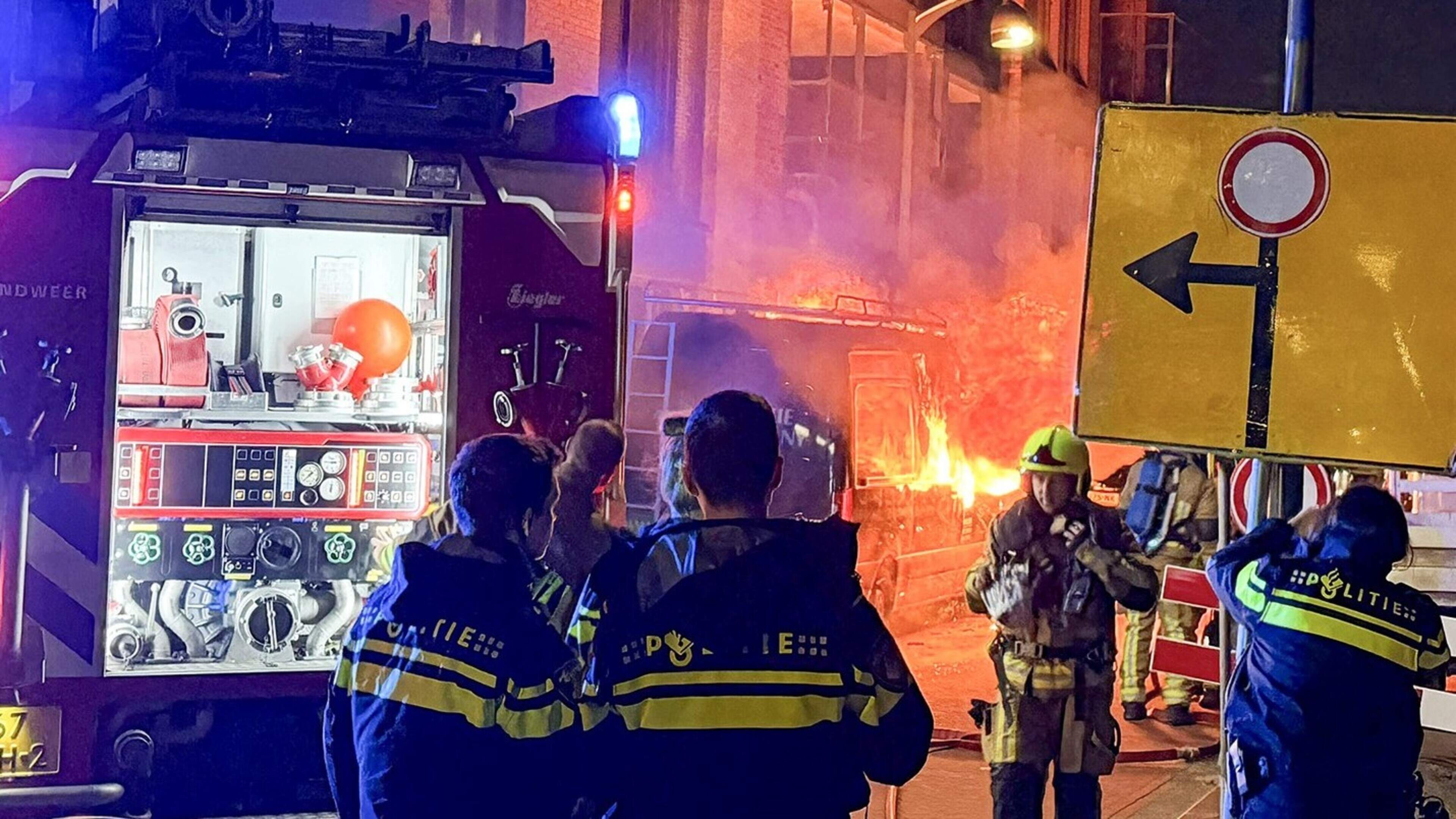 Company van heavily damaged by fire in IJmuiden
