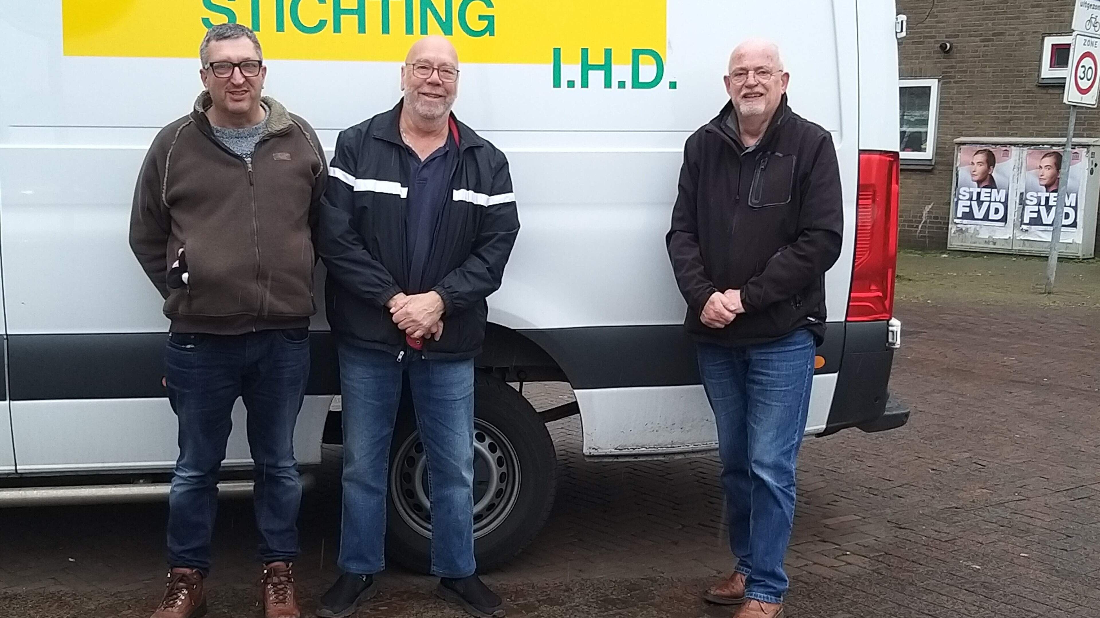 Cor, Nol and Alex are a well-oiled machine collecting textiles: 'Alex crawls into the container and passes the bags to us'