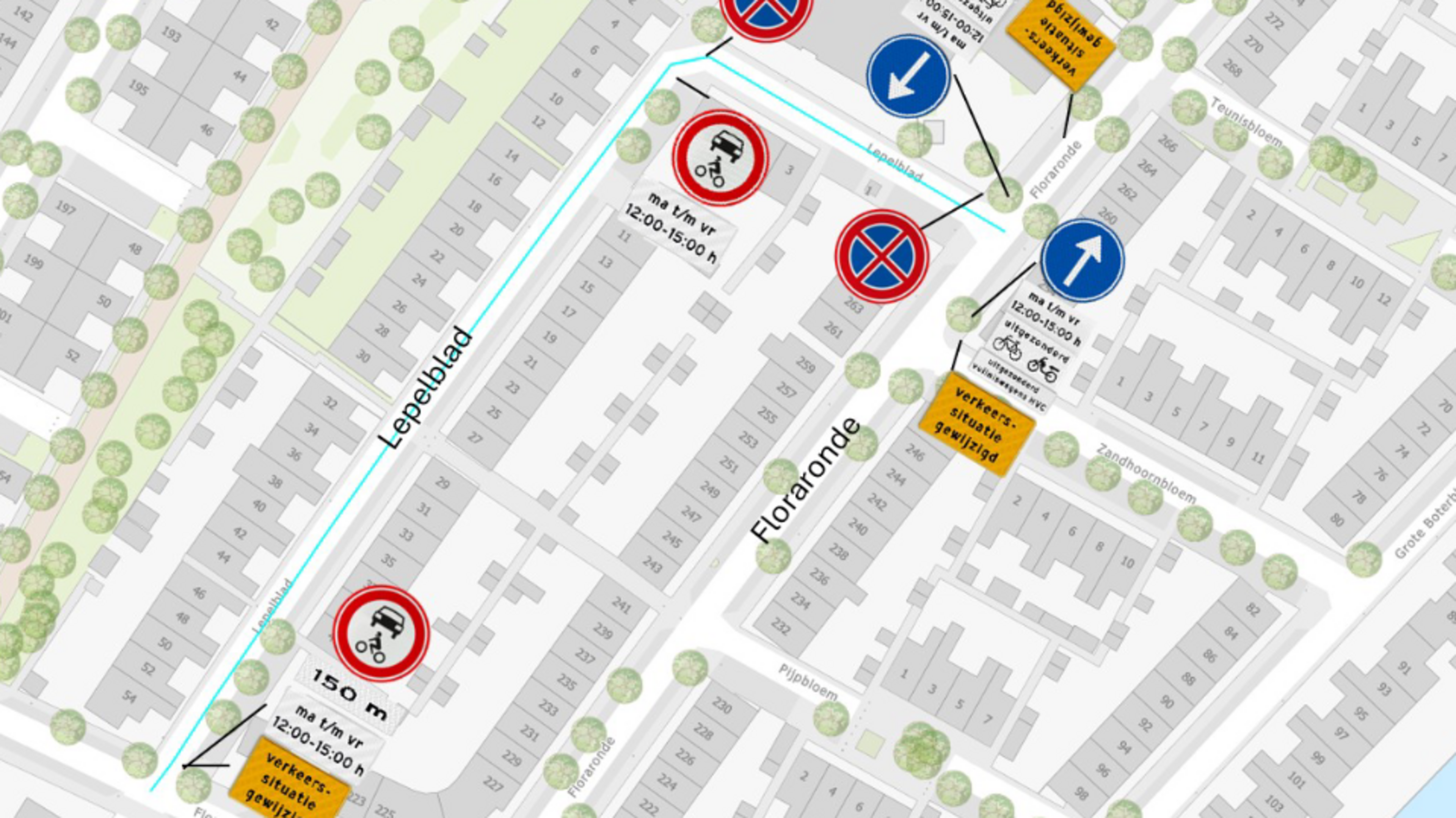 Lepelblad in Velserbroek gaat steeds dicht wanneer de scholen uitgaan. Proef met veilige schoolomgev