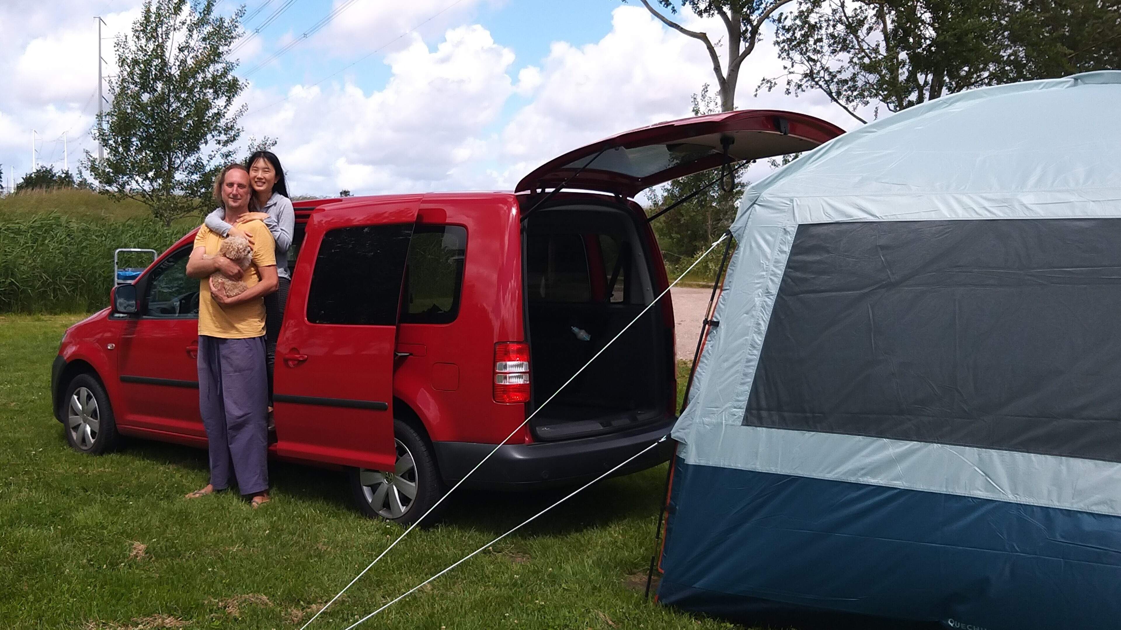 Judy and Daniel turn red van into first home together in the Netherlands: ‘Campsites can easily cost sixty euros a night’